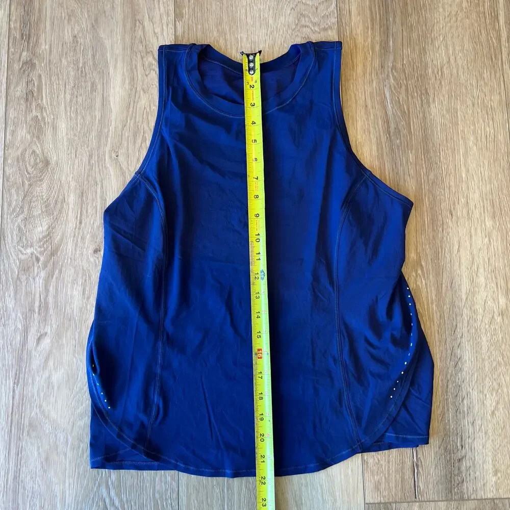 LULULEMON Women's Fold-Over Running Tank Top In Oasis Blue